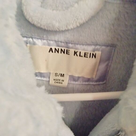 Anne Klein Full Length Bathrobe Front Zipper Size S/M Light Blue - Picture 3 of 5